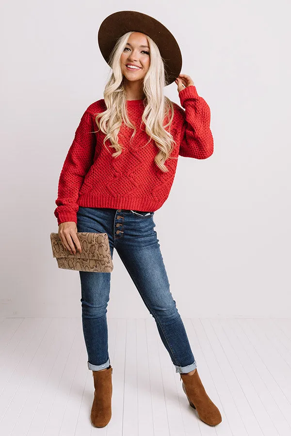 Cider Snuggles Knit Sweater In Red
