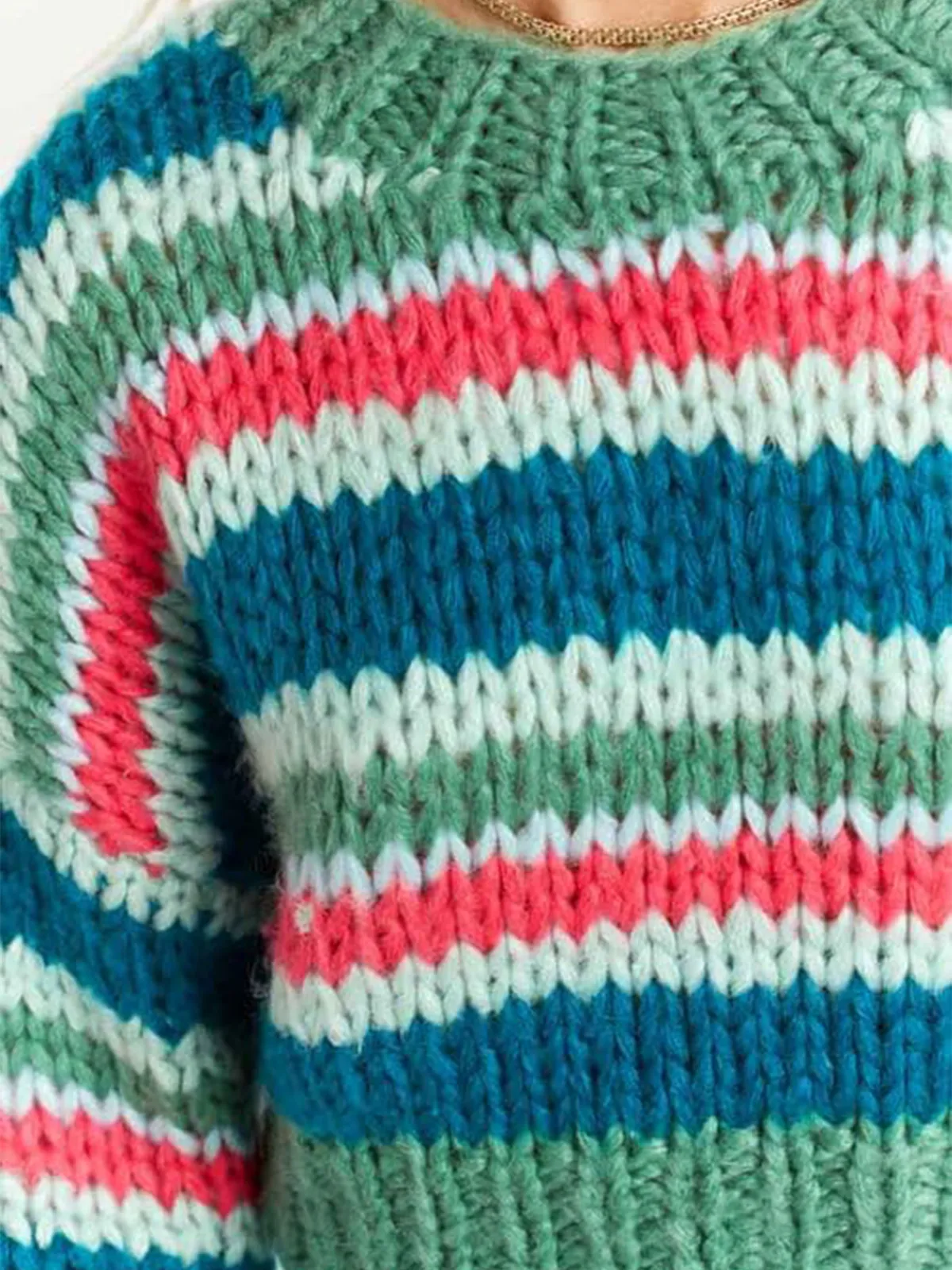 Colorblocked Striped Pullover