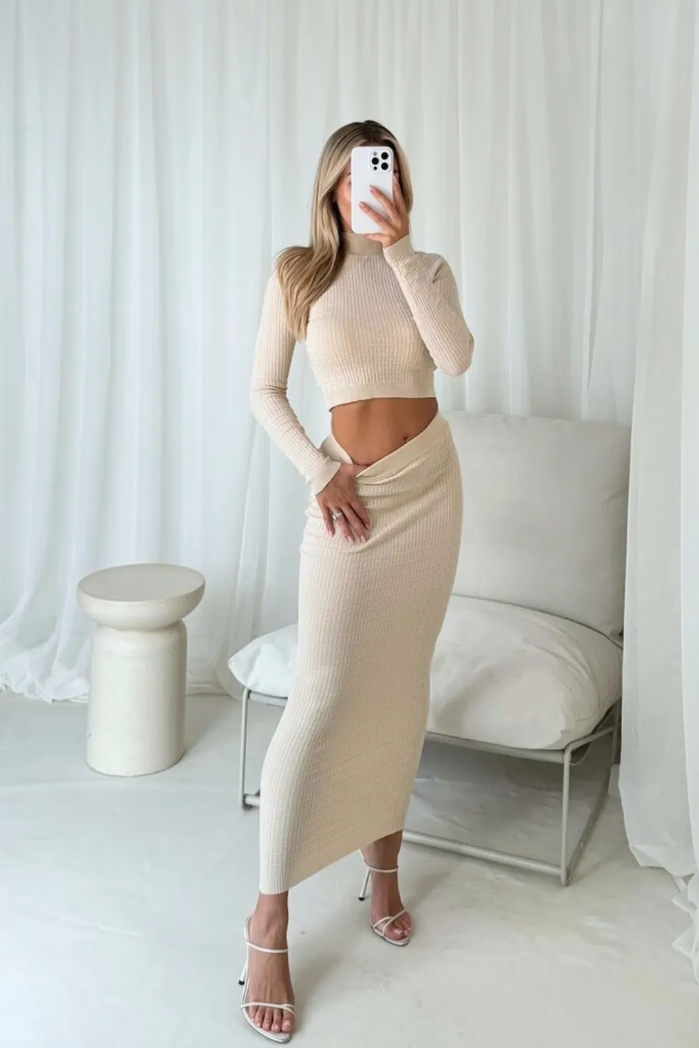 Cordy cream knitted co-ord