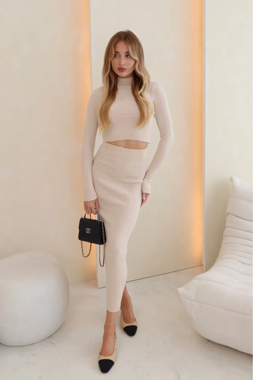 Cordy cream knitted co-ord