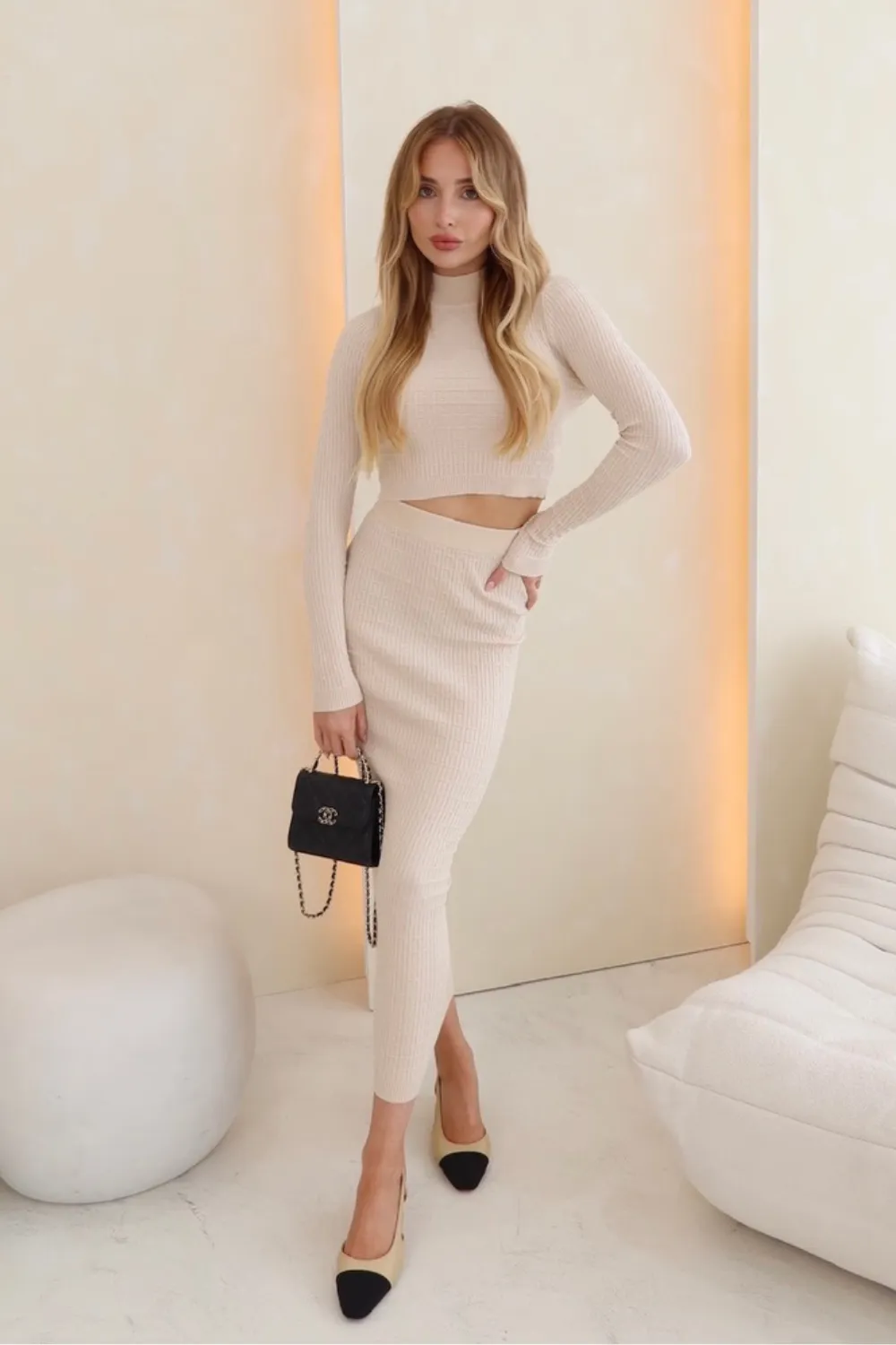 Cordy cream knitted co-ord