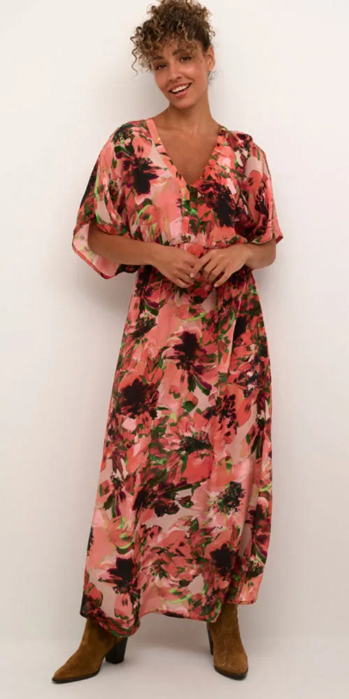 Cream Floral Maxi Dress