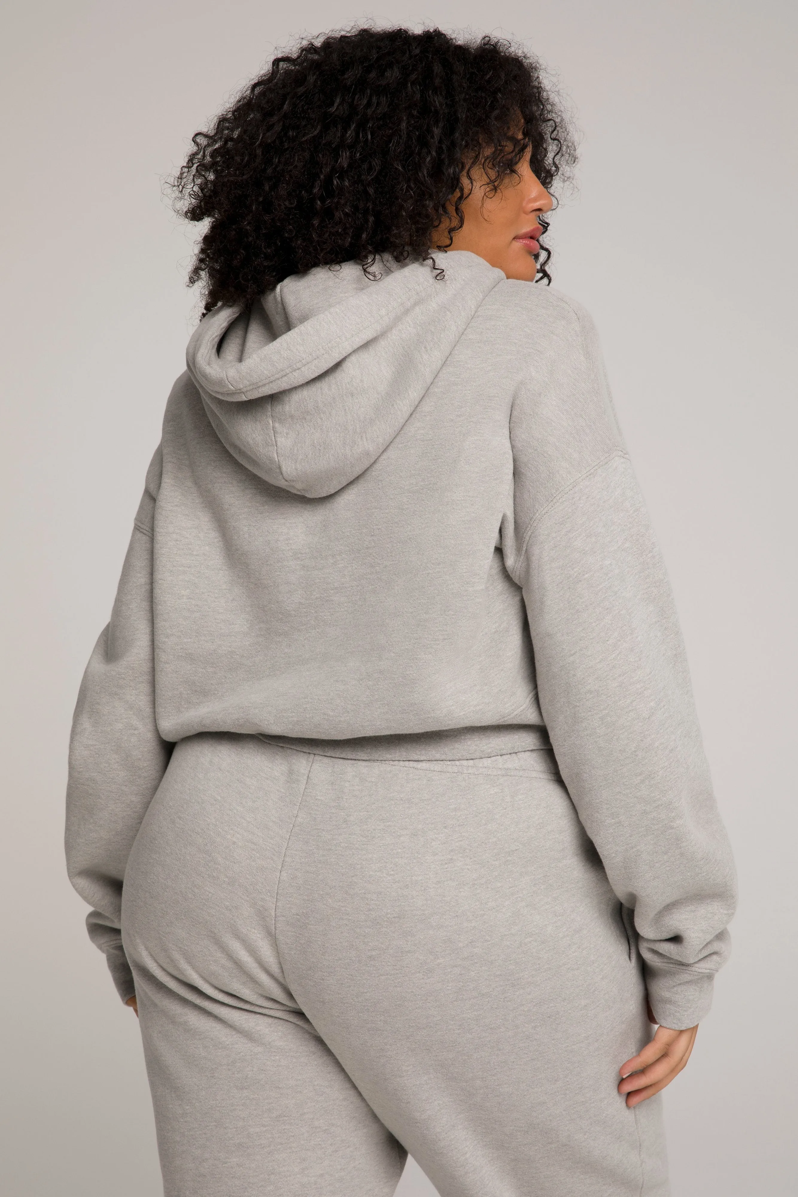 CROPPED & COOL HOODIE | HEATHER GREY001