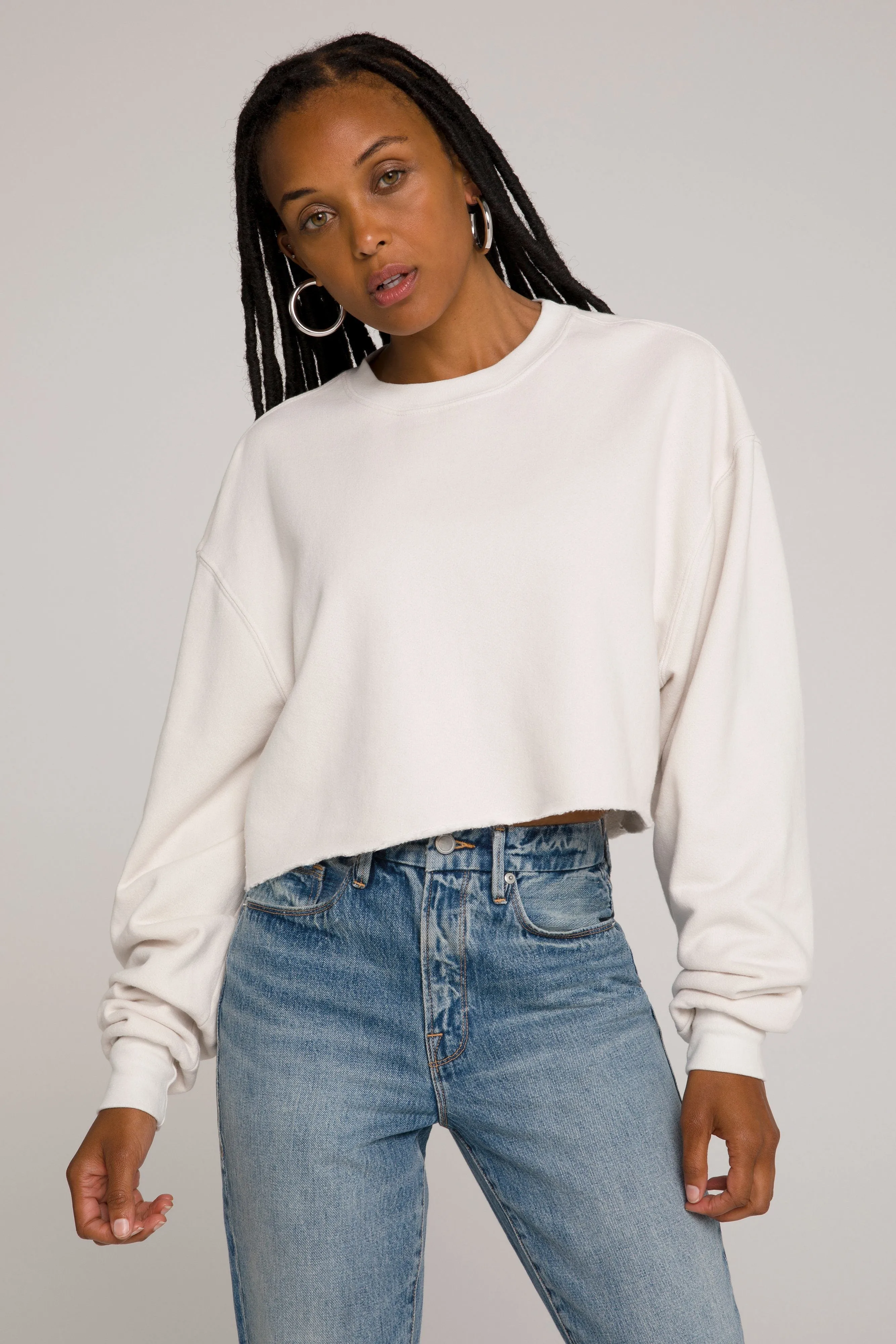 CROPPED & COOL SWEATSHIRT | BONE001