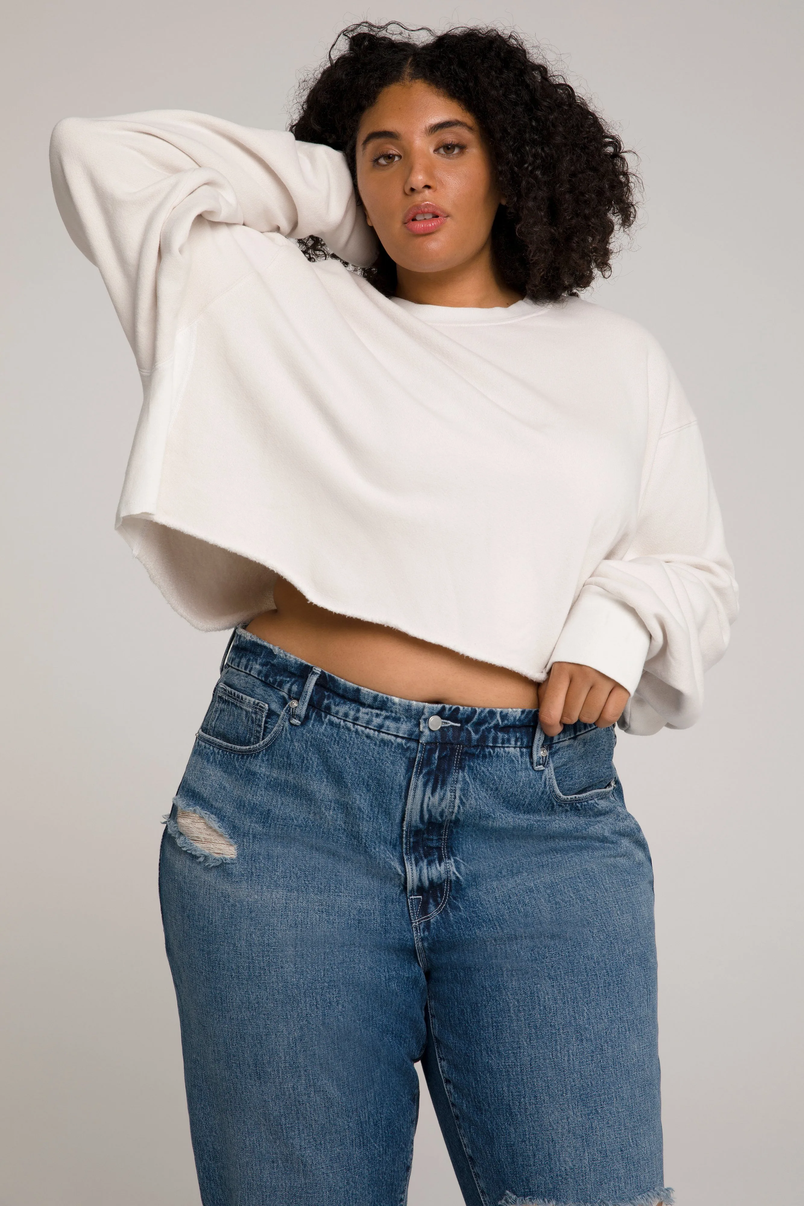 CROPPED & COOL SWEATSHIRT | BONE001