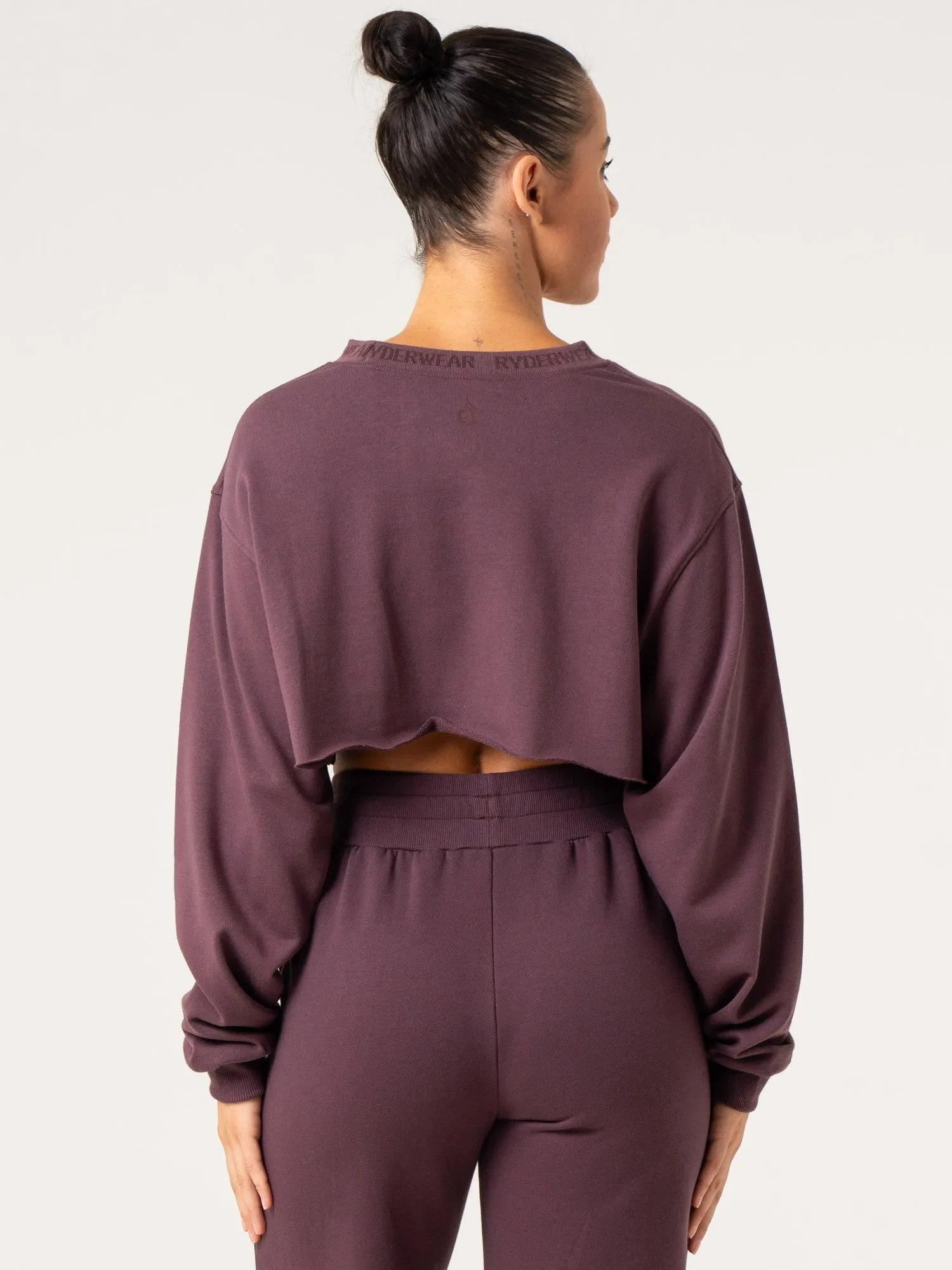 Cropped Sweater - Plum