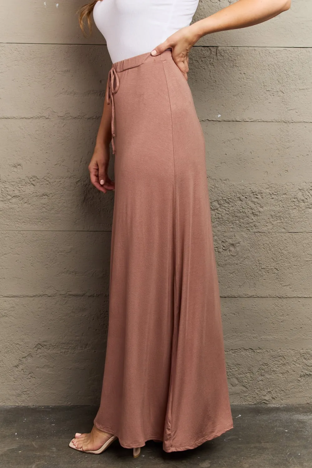 Culture Code For The Day Full Size Flare Maxi Skirt in Chocolate