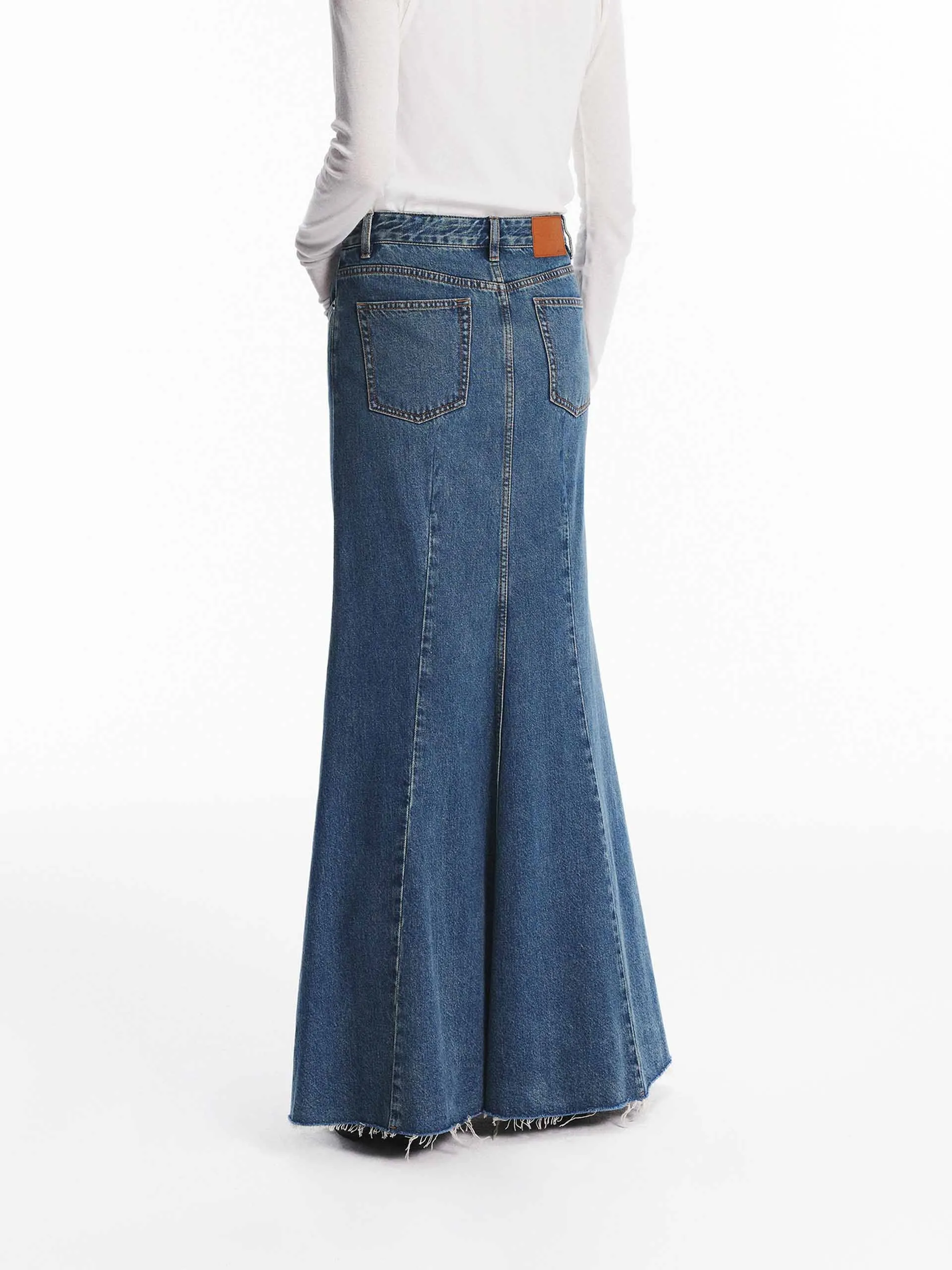 Denim Mermaid Maxi Skirt