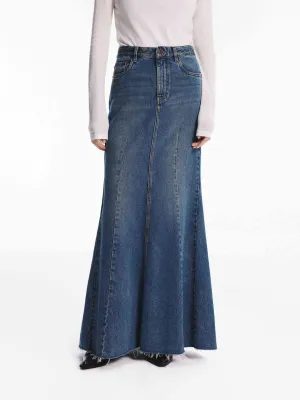 Denim Mermaid Maxi Skirt