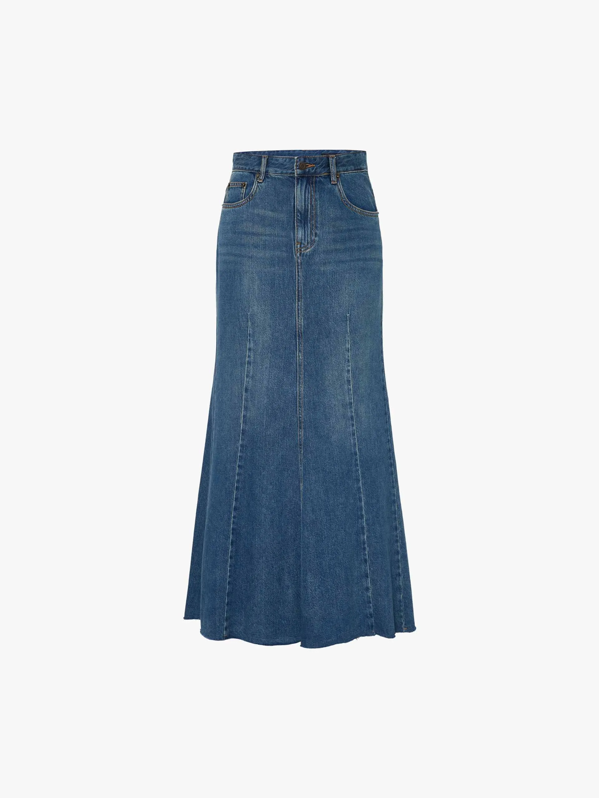 Denim Mermaid Maxi Skirt