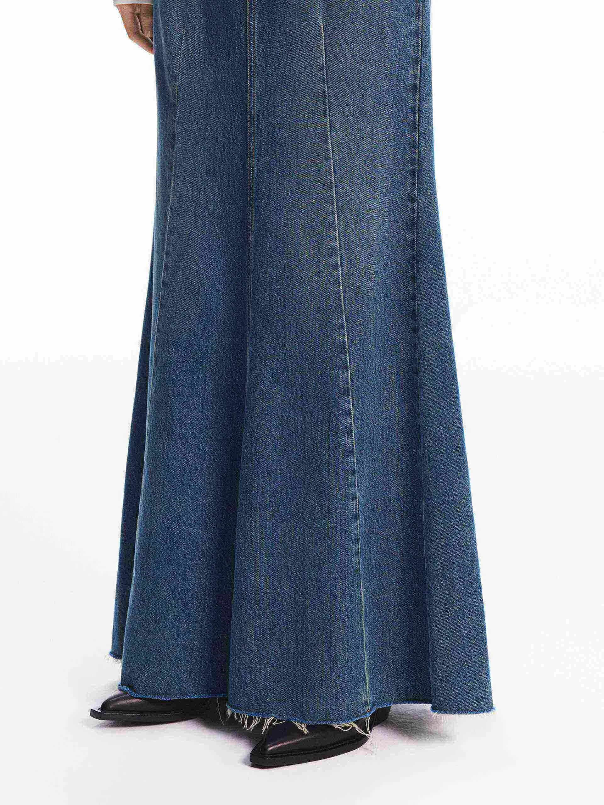 Denim Mermaid Maxi Skirt