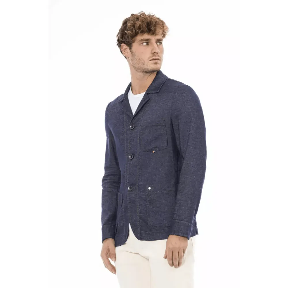 Distretto12 Blue Linen Blazer