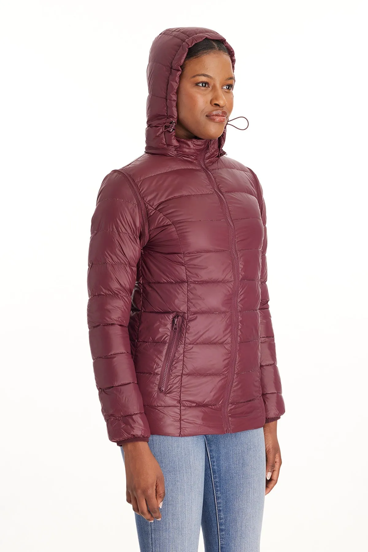 Down Lightweight Jacket With Removable Sleeves