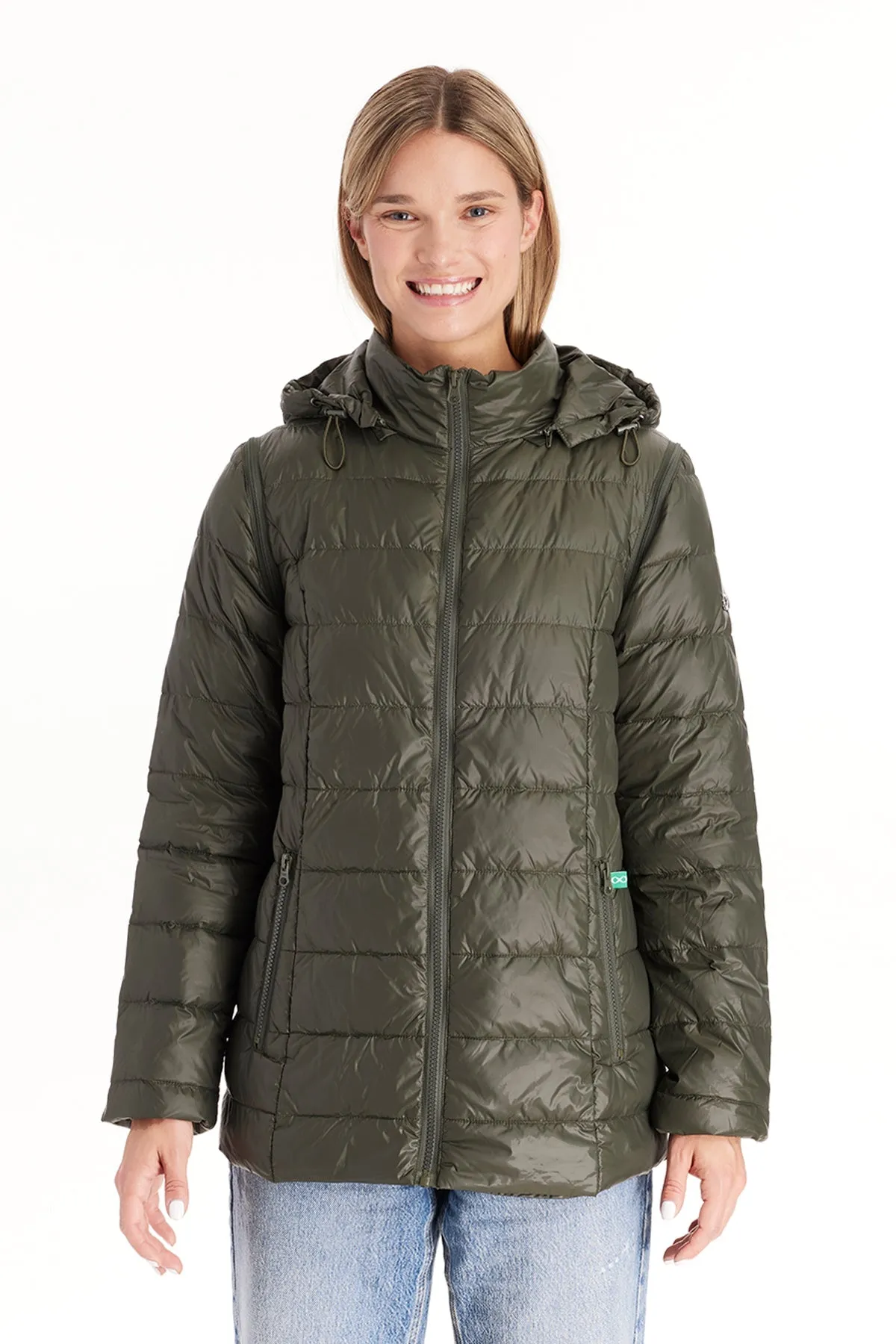 Down Lightweight Jacket With Removable Sleeves