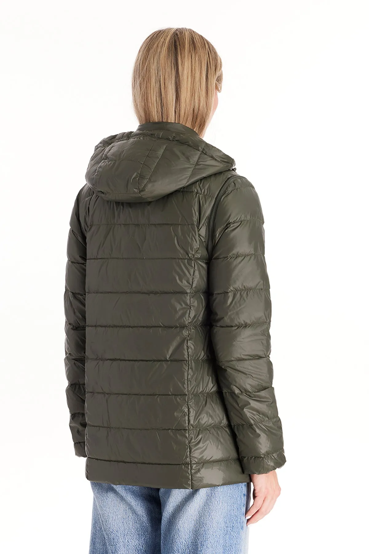 Down Lightweight Jacket With Removable Sleeves