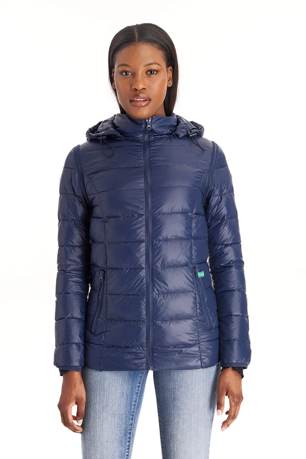 Down Lightweight Jacket With Removable Sleeves