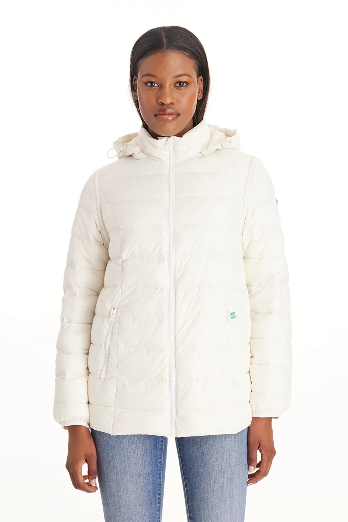 Down Lightweight Jacket With Removable Sleeves