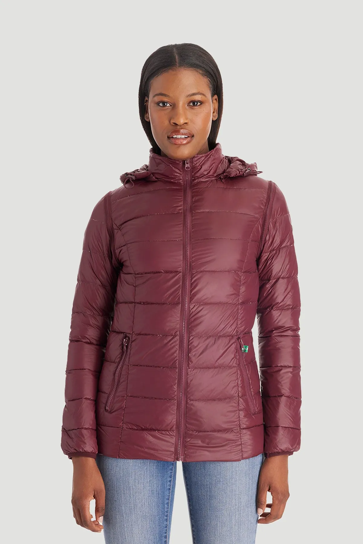 Down Lightweight Jacket With Removable Sleeves