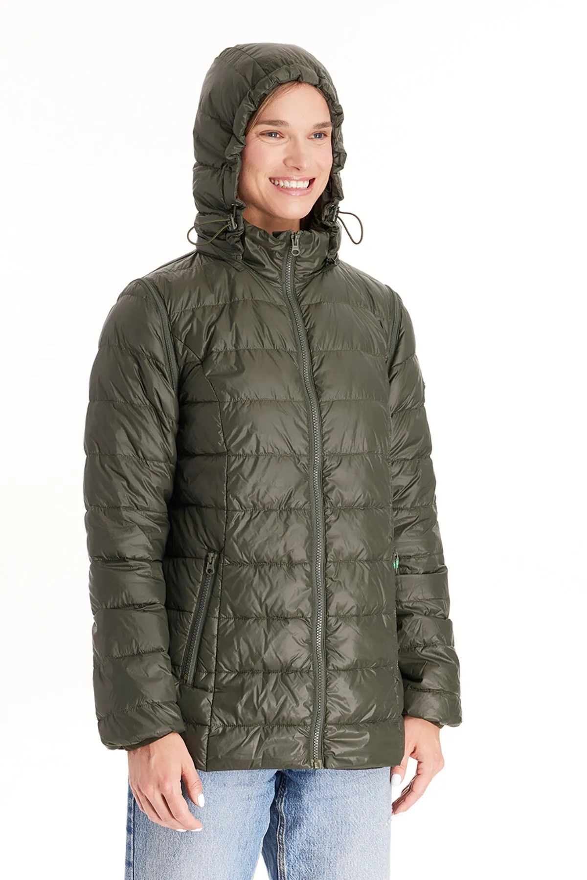 Down Lightweight Jacket With Removable Sleeves