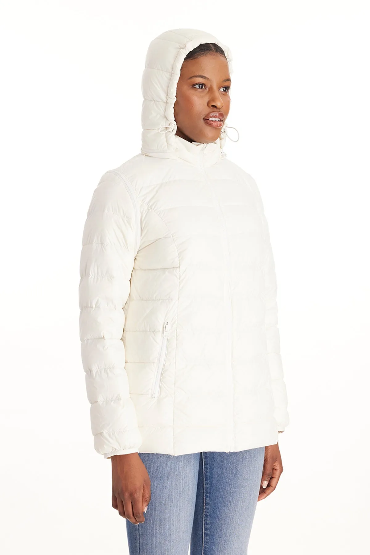 Down Lightweight Jacket With Removable Sleeves