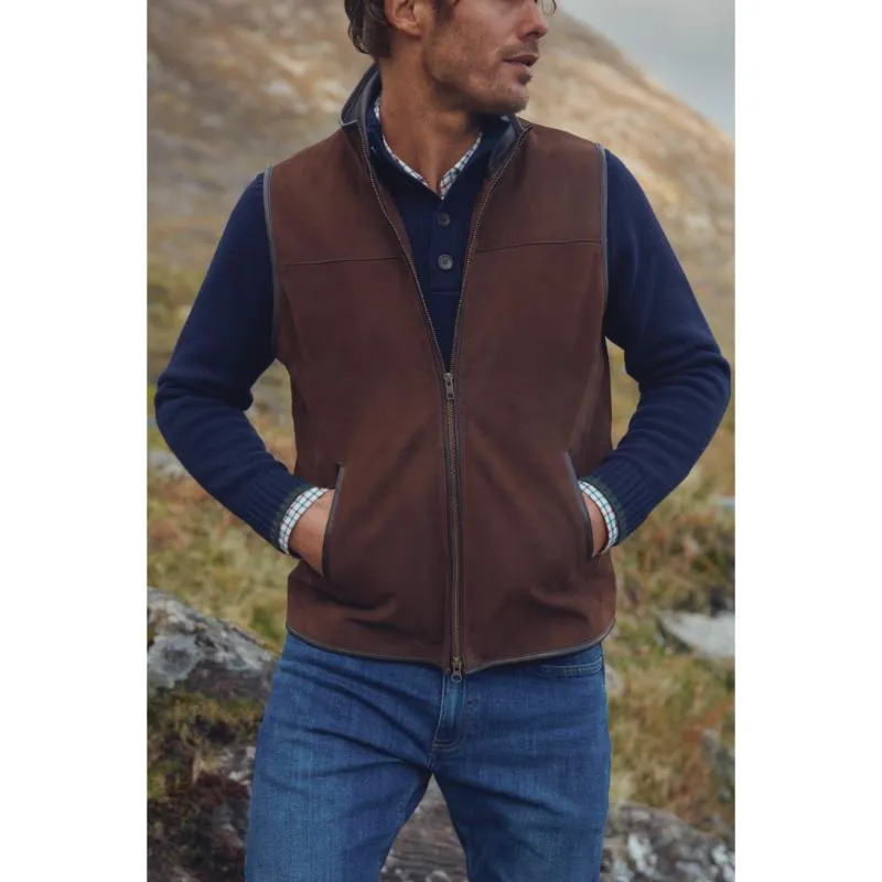 Dubarry Dunhill Mens Leather Gilet - Walnut