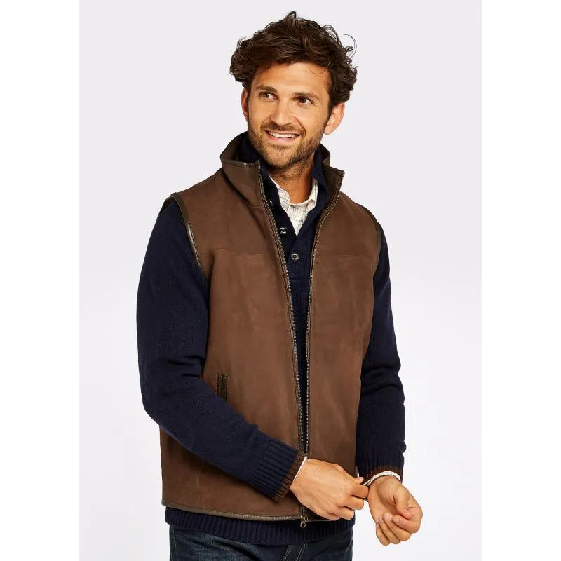 Dubarry Dunhill Mens Leather Gilet - Walnut