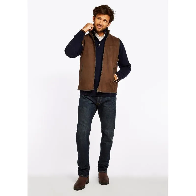 Dubarry Dunhill Mens Leather Gilet - Walnut