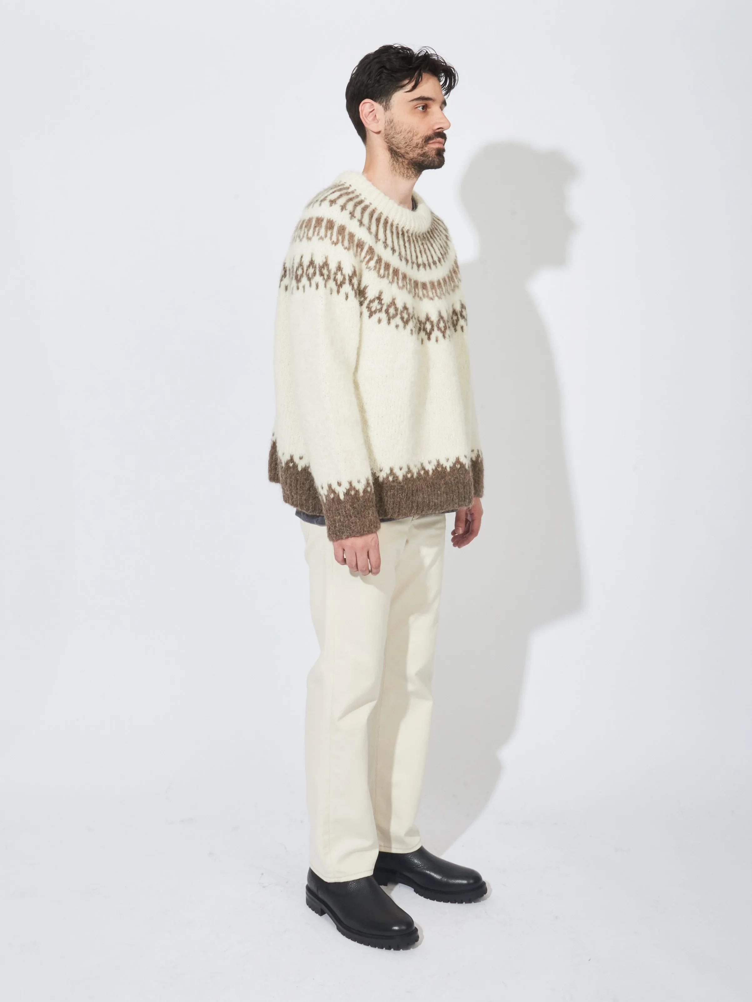 Ecru Branch Yoke Sweater