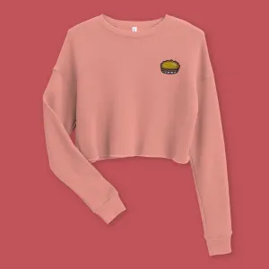 Egg Tart Embroidered Crop Sweatshirt