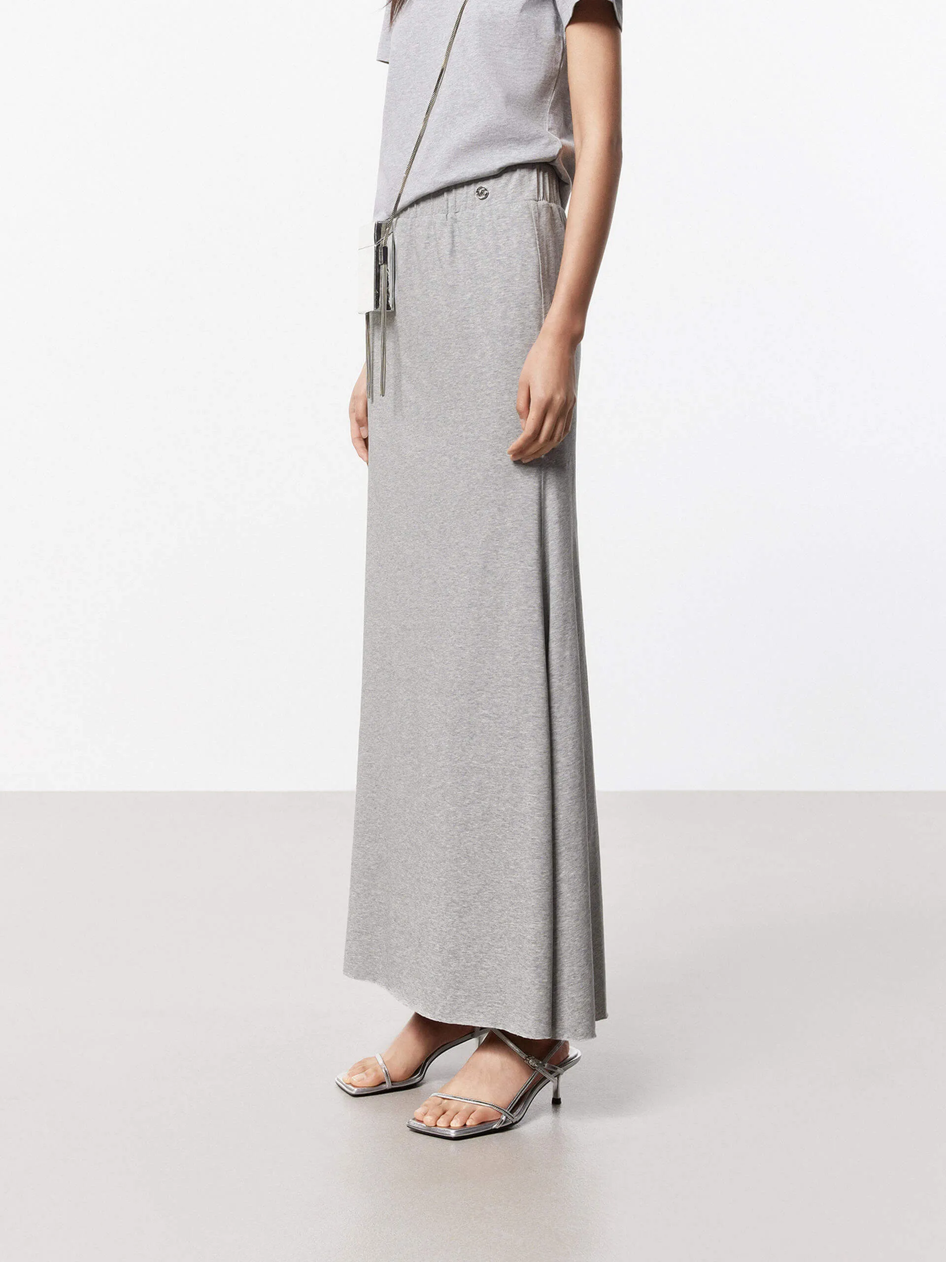 Elasticated Waist Maxi Skirt