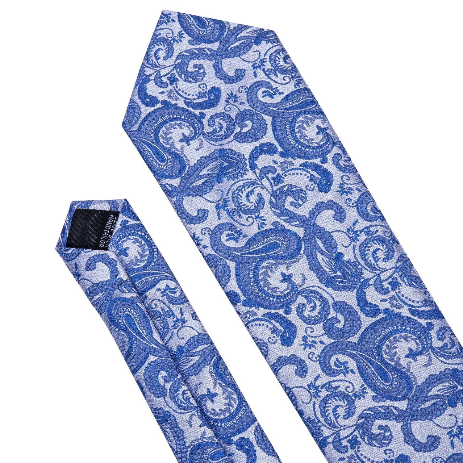 Essential Blue Paisley Tie Handkerchief Cufflinks Set with Wedding Brooch