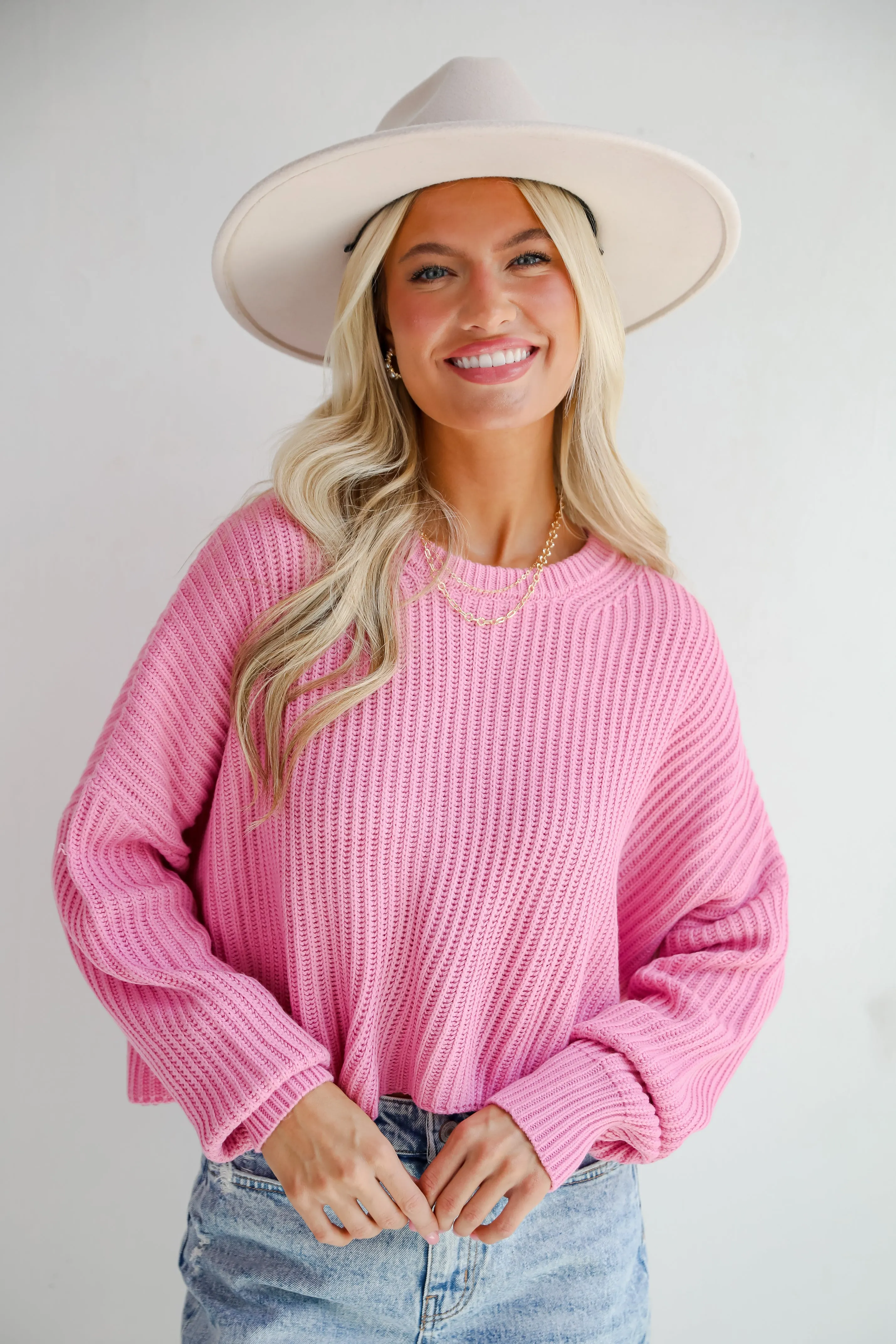 FINAL SALE - Demure Sweetheart Pink Sweater