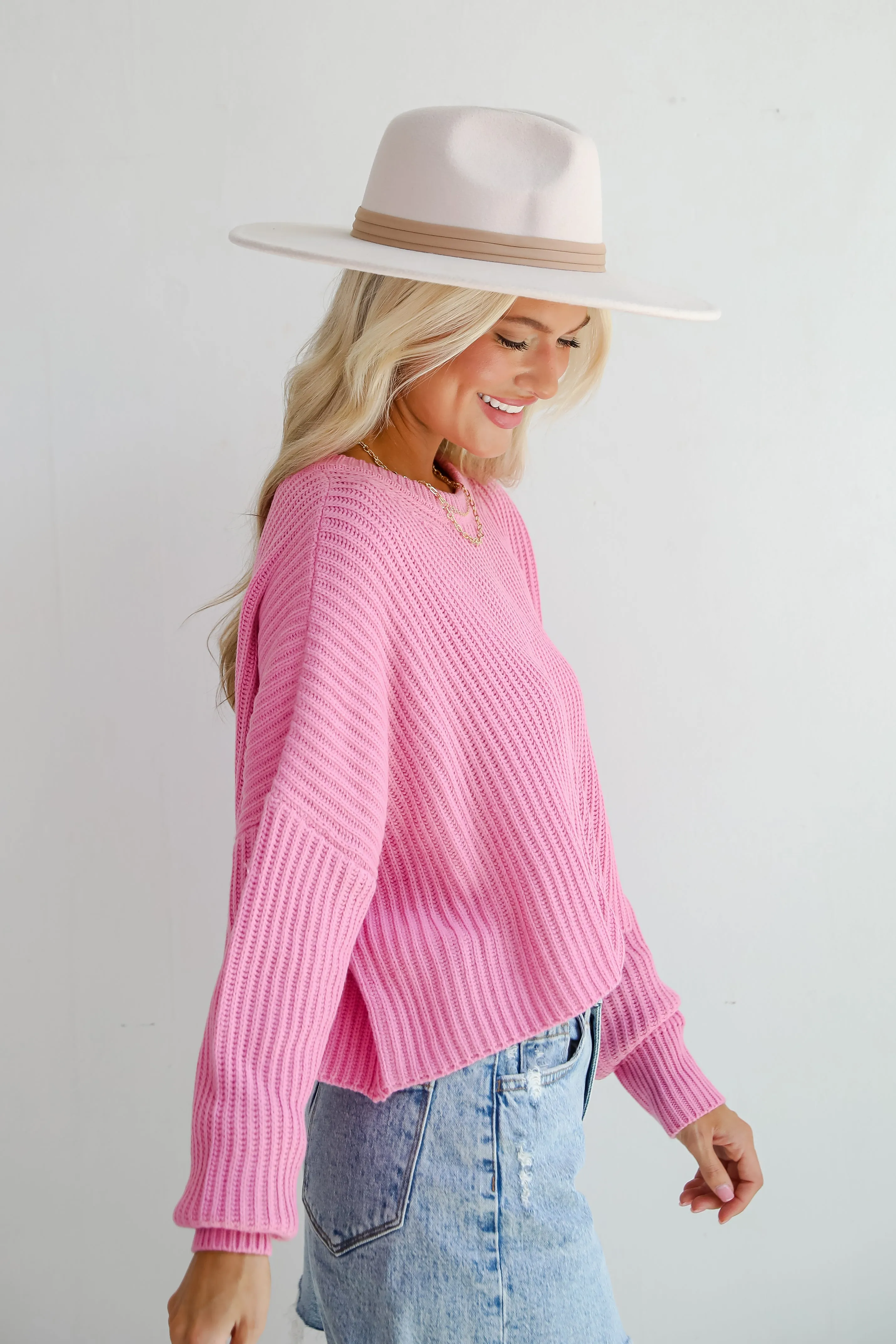 FINAL SALE - Demure Sweetheart Pink Sweater