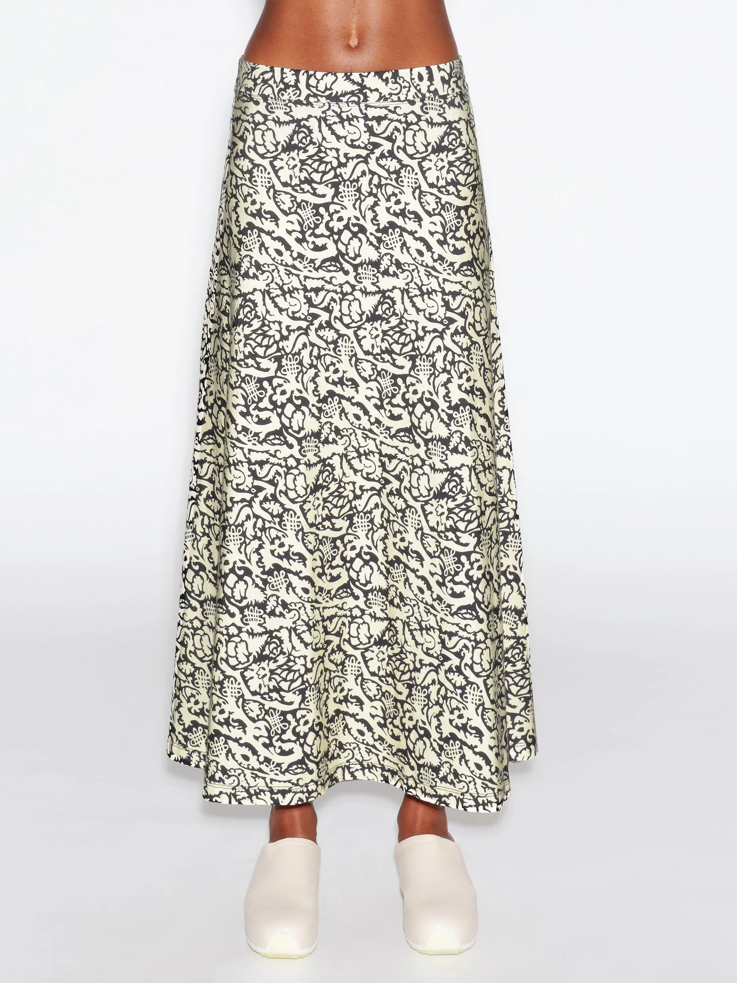 FLARED MAXI SKIRT - ABSTRACT NATURE