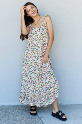 Floral Ruffle Sleeves Maxi Dress