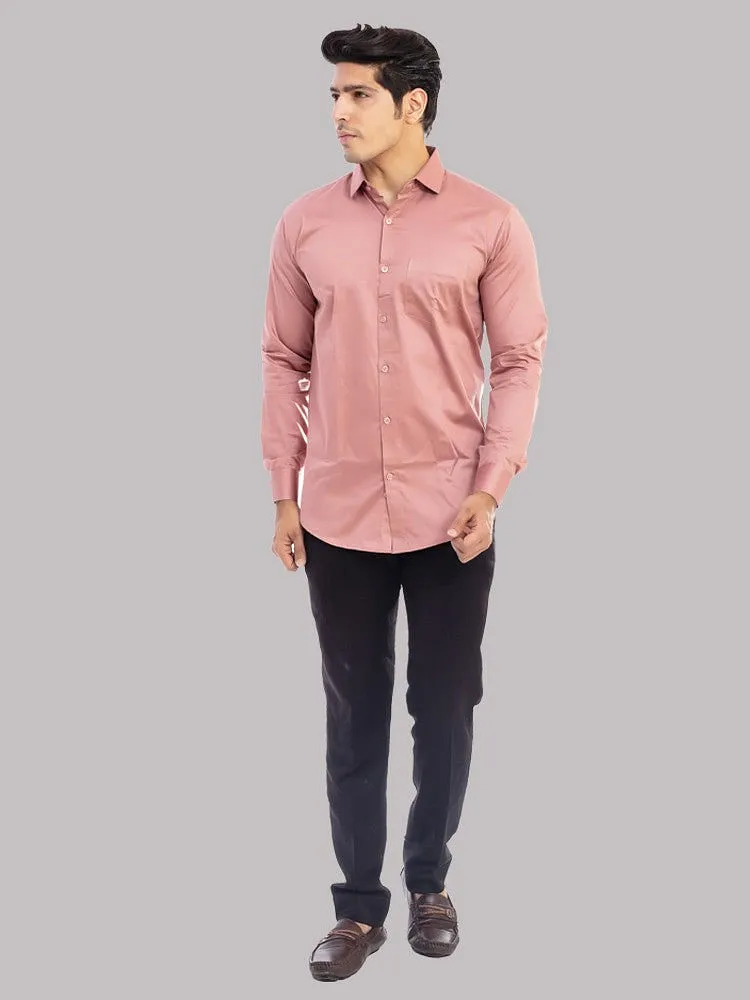 Formal Shirts - Light Pink Solid Giza Cotton Shirt