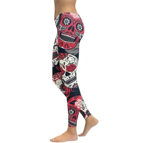 Funki Buys | Pants | Women's Yoga Pants | Skull Print Leggings