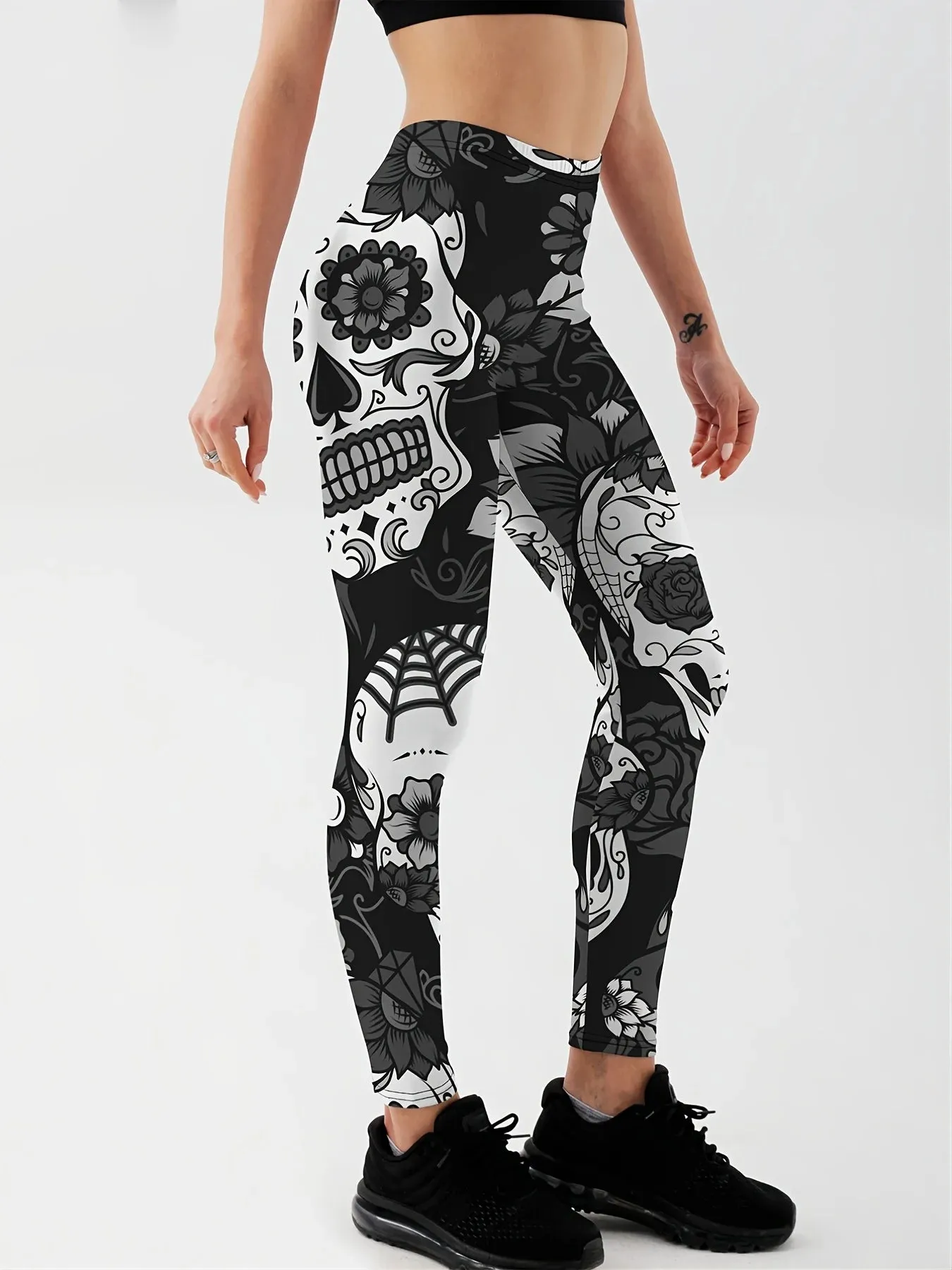 Funki Buys | Pants | Women's Yoga Pants | Skull Print Leggings