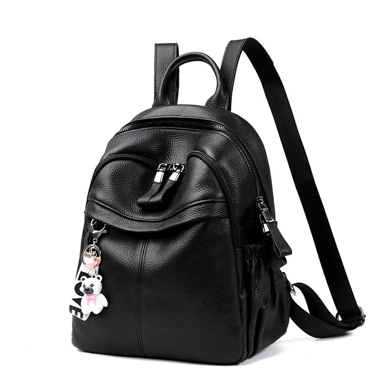 Genuine Leather Bag  Spring Fashion All-Match Backpack Women's Large Capacity First Layer Cowhide Bag Travel Commuter