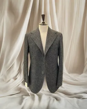 Giacca Blazer in Pura Lana Tweed Grigio