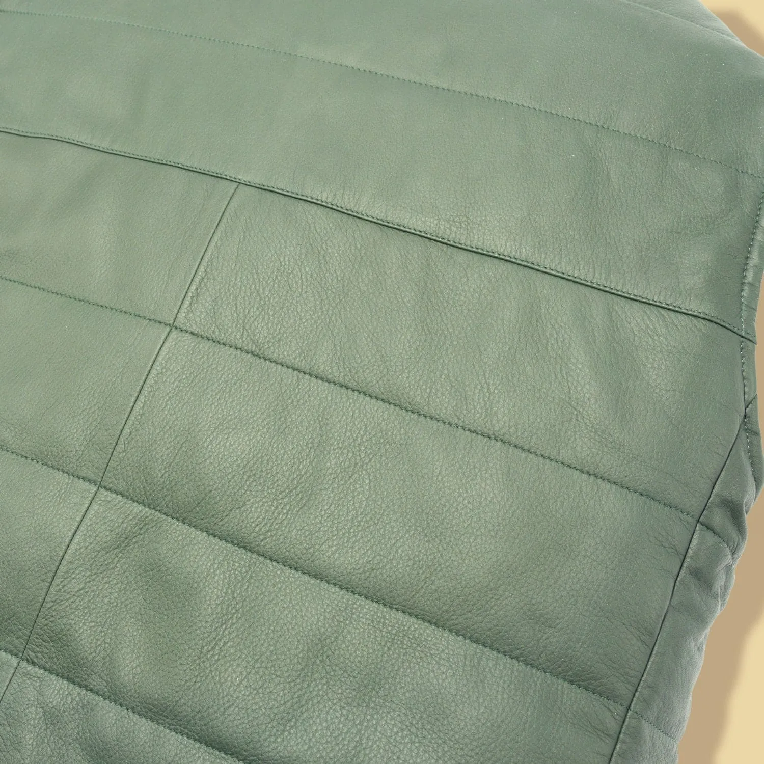 Green Leather Button-Up Gilet