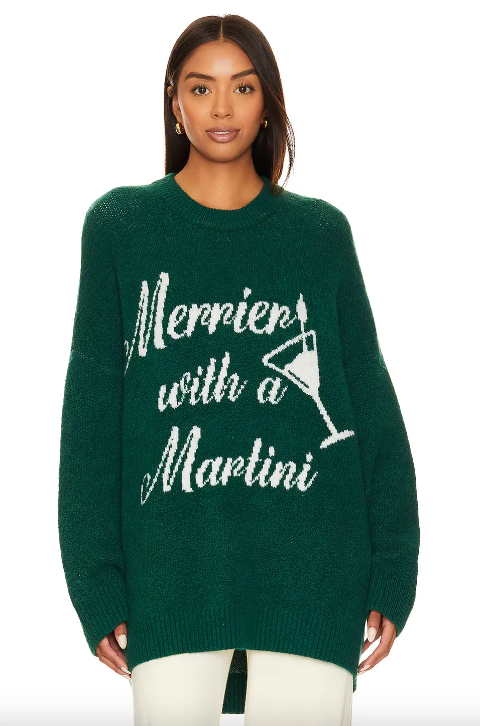 Green Martini Graphic Sweater