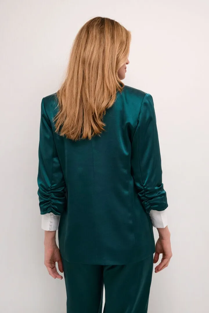 GREEN SATIN BOYFRIEND BLAZER