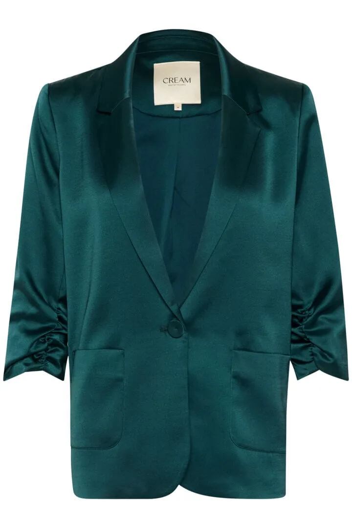 GREEN SATIN BOYFRIEND BLAZER