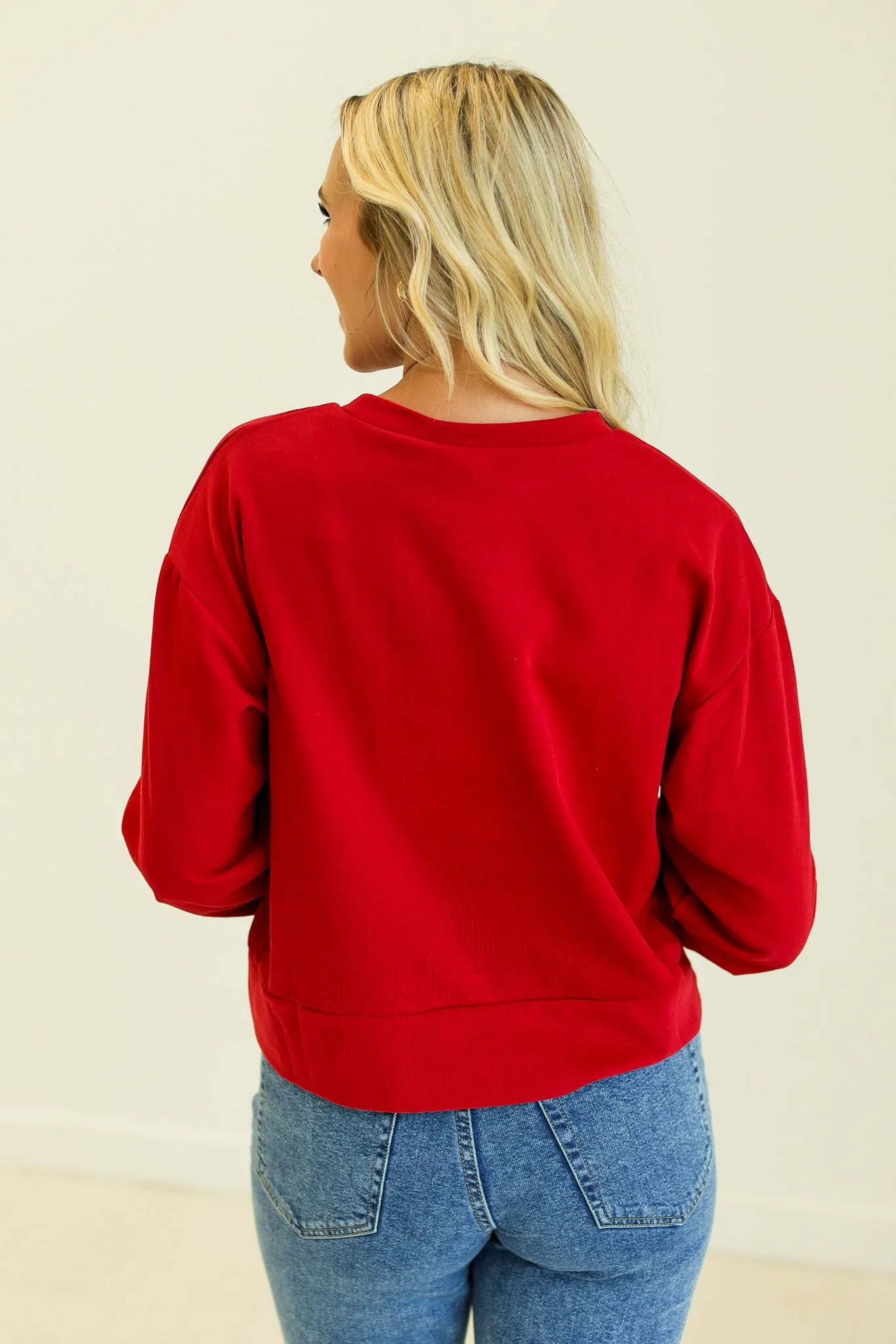 Have a Dolly Christmas on Red Cropped Sweatshirt