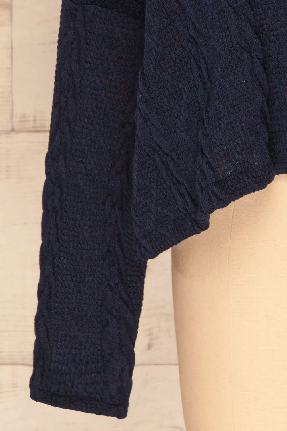 Hellen Navy | Cropped Knit Sweater