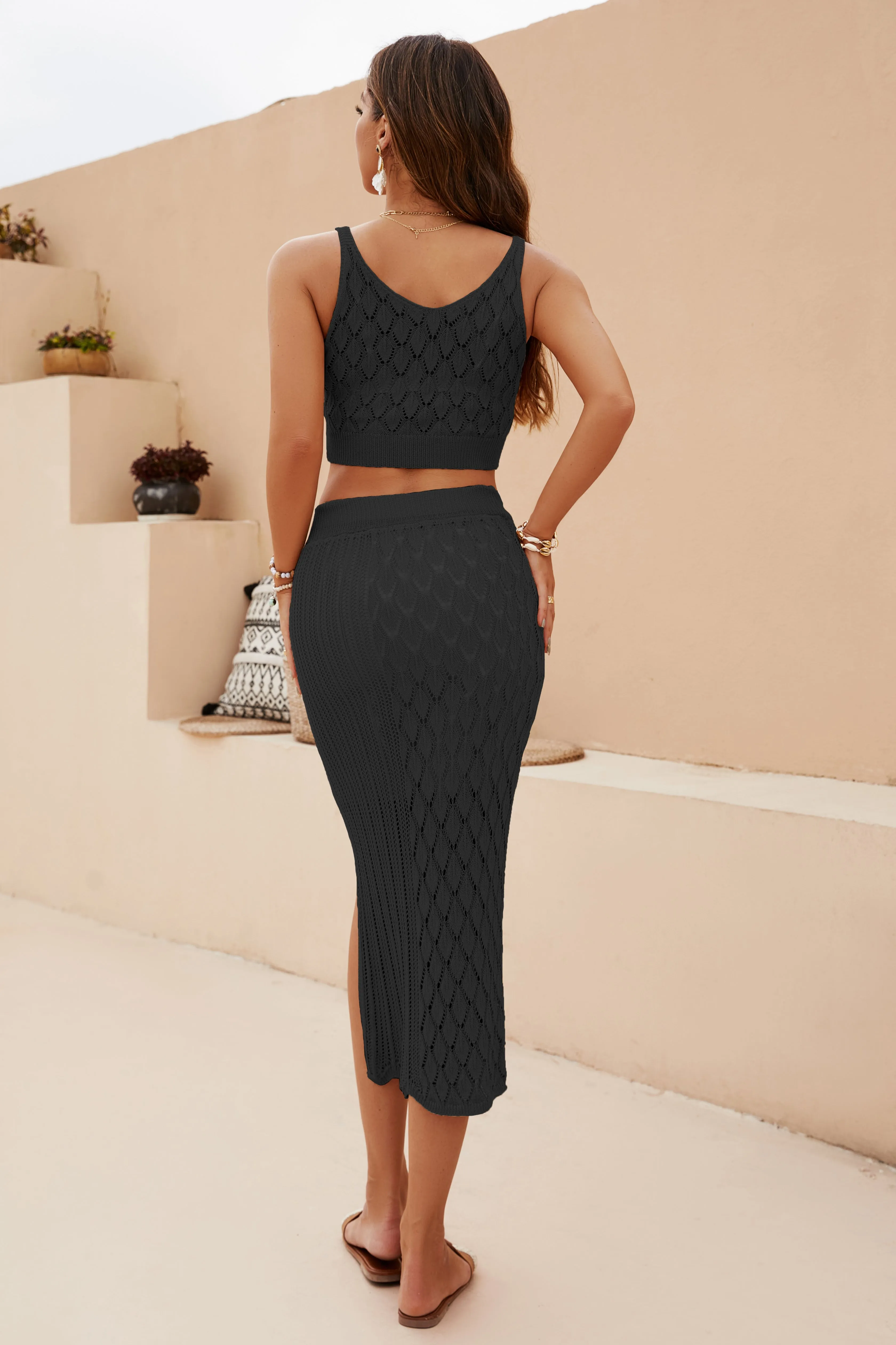 Into the day Crochet two piece set | Crop Top | Two piece maxi dress | Coord sets women