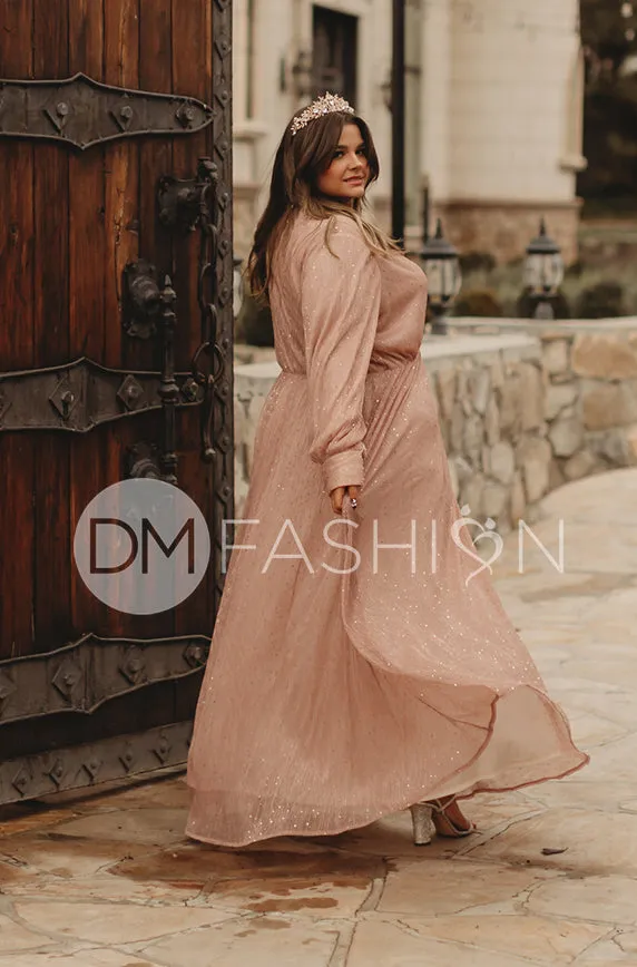 Jasmine Pink Champagne Sequin Gown - DM Exclusive - Nursing Friendly - Maternity Friendly