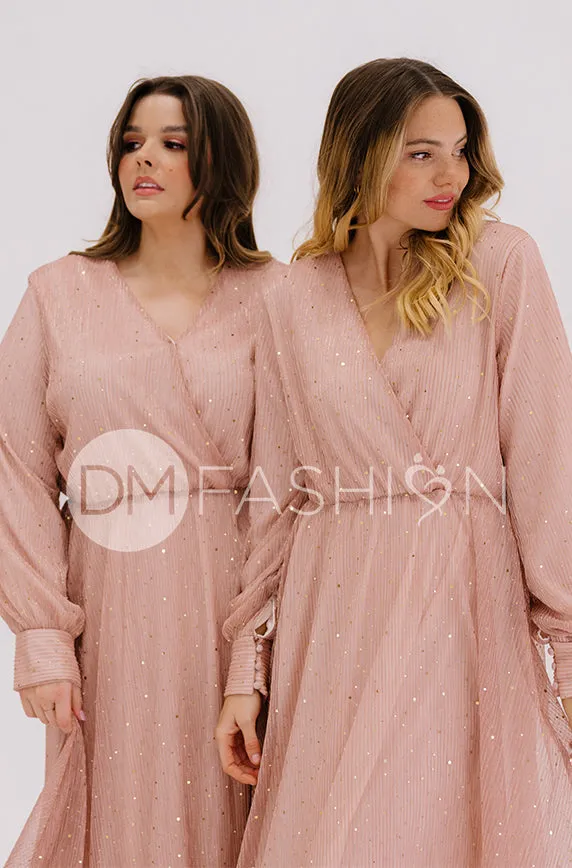 Jasmine Pink Champagne Sequin Gown - DM Exclusive - Nursing Friendly - Maternity Friendly