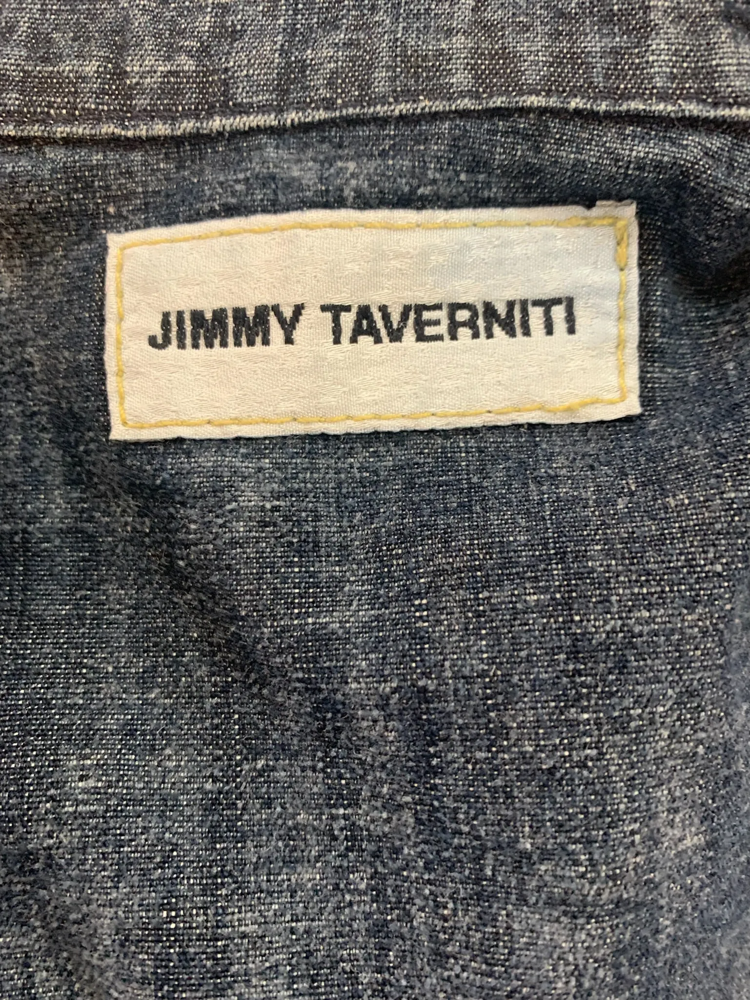 Jimmy Taverniti Y2K Military Inspired Faded Denim Jacket